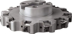 Seco - Shell Mount Connection, 0.63" Cutting Width, 2.209" Depth of Cut, 8" Cutter Diam, 1-1/2" Hole Diam, 12 Tooth Indexable Slotting Cutter - R335.25 Toolholder, XNHQ, LNHQ Insert, Right Hand Cutting Direction - Benchmark Tooling