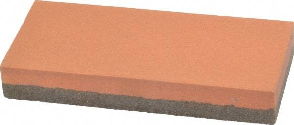 Norton - 4" Long x 1-3/4" Wide x 5/8" Thick, Aluminum Oxide Sharpening Stone - Rectangle, Coarse, Fine Grade - Benchmark Tooling