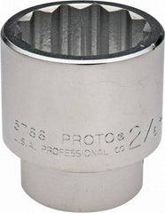 Proto - 2-1/16", 1" Drive, Standard Hand Socket - 12 Points, 3-1/2" OAL - Benchmark Tooling