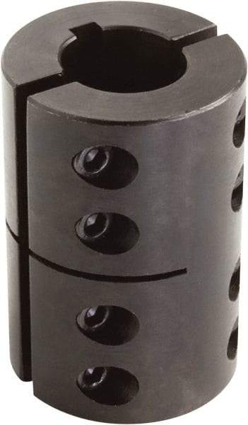 Climax Metal Products - 1-3/8" Inside x 2-3/8" Outside Diam, Two Piece Rigid Coupling with Keyway - 3-5/8" Long x 5/16" Keyway Width x 5/32" Keyway Depth - Benchmark Tooling