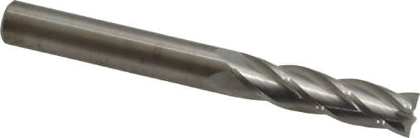 M.A. Ford - 3/8", 1-1/2" LOC, 3/8" Shank Diam, 3-1/2" OAL, 4 Flute, Solid Carbide Square End Mill - Single End, Uncoated, Spiral Flute, 30° Helix, Centercutting, Right Hand Cut, Right Hand Flute, Series 122 - Benchmark Tooling