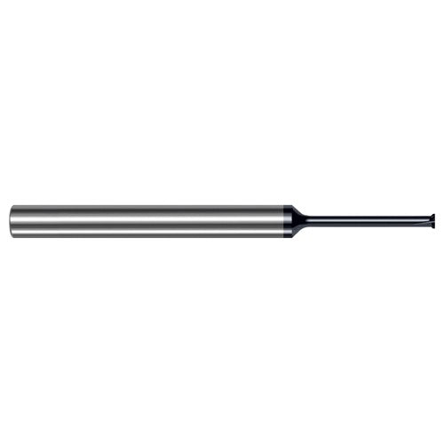 Back Deburring Mill - 0.0280″ Head Diameter × 0.2500″ (1/4″) Neck Length × 45° per side Carbide Back Deburring Mill, 3 Flutes, AlTiN Coated - Exact Industrial Supply