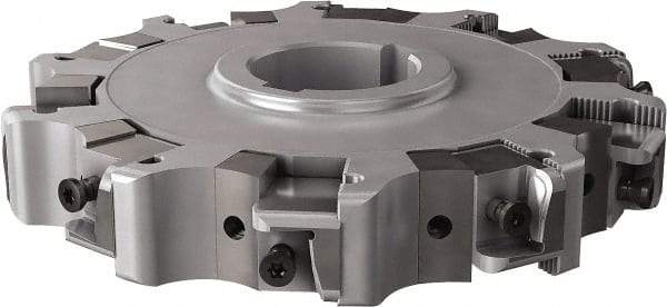 Seco - Arbor Hole Connection, 1.26" Cutting Width, 1.98" Depth of Cut, 160mm Cutter Diam, 1.5748" Hole Diam, 5 Tooth Indexable Slotting Cutter - 335.25 Toolholder, XNHQ, LNHQ Insert, Right Hand Cutting Direction - Benchmark Tooling