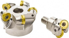 Seco - 200mm Cut Diam, 10mm Max Depth, 60mm Arbor Hole, 8 Inserts, RP.. 2006 Insert Style, Indexable Copy Face Mill - 3,200 Max RPM, 63mm High - Benchmark Tooling