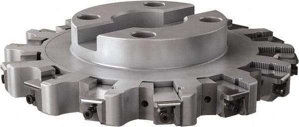 Seco - Shell Mount Connection, 0.63" Cutting Width, 2.402" Depth of Cut, 10" Cutter Diam, 2-1/2" Hole Diam, 14 Tooth Indexable Slotting Cutter - R335.25 Toolholder, XNHQ, LNHQ Insert, Right Hand Cutting Direction - Benchmark Tooling