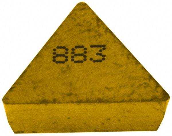 Seco - TPG433 Grade 883 Carbide Turning Insert - Uncoated, 60° Triangle, 1/2" Inscr Circle, 3/16" Thick, 3/64" Corner Radius - Benchmark Tooling