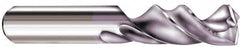 SGS - 0.257" 145° Spiral Flute Solid Carbide Screw Machine Drill Bit - TiN Finish, Right Hand Cut, 1-5/16" Flute Length, 3-1/8" OAL, Standard Point, Straight Shank - Benchmark Tooling