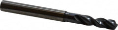 SGS - 7/32" 145° Spiral Flute Solid Carbide Screw Machine Drill Bit - TiN Finish, Right Hand Cut, 1" Flute Length, 2-5/8" OAL, Standard Point, Straight Shank - Benchmark Tooling