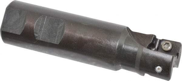 Seco - 1" Cut Diam, 0.59" Max Depth of Cut, 1" Shank Diam, 3.94" OAL, Indexable Square Shoulder End Mill - AP.. 1604 Inserts, Weldon Shank, 90° Lead Angle - Benchmark Tooling