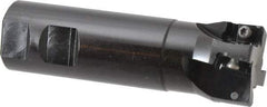 Seco - 1-1/2" Cut Diam, 0.59" Max Depth of Cut, 1-1/4" Shank Diam, 4.53" OAL, Indexable Square Shoulder End Mill - AP.. 1604 Inserts, Weldon Shank, 90° Lead Angle - Benchmark Tooling