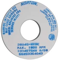 Norton - 14" Diam x 5" Hole x 1" Thick, H Hardness, 46 Grit Surface Grinding Wheel - Aluminum Oxide, Type 1, Coarse Grade, 1,800 Max RPM, Vitrified Bond, No Recess - Benchmark Tooling