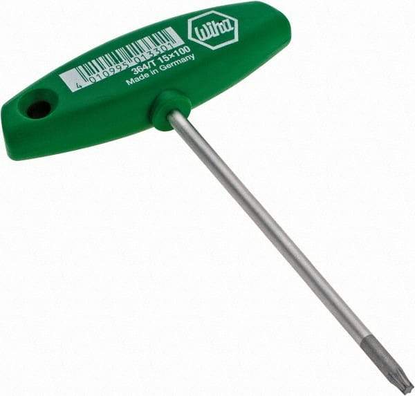 Wiha - T15 Torx Key - T-Handle, 100mm Length Under Head - Benchmark Tooling