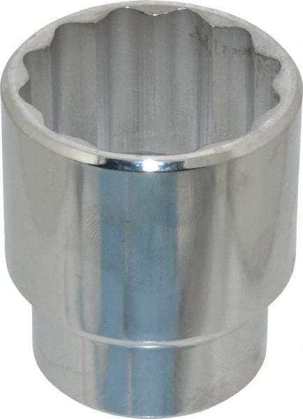 Proto - 1-1/2", 1/2" Drive, Standard Hand Socket - 12 Points, 2-1/4" OAL, Chrome Finish - Benchmark Tooling