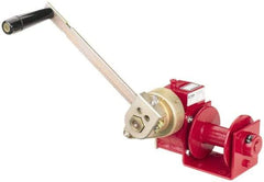 THERN - 1000/500 Lbs. Load Limit Worm Gear Hand Winch - 7-1/2 Inches Long x 15.59 Inches High x 11.81 Inches Deep, 1,000 Lbs. Line Pull Capacity, 26 Lbs. Force to Lift 1,000 Pounds - Benchmark Tooling