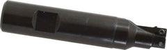 Seco - 5/8" Cut Diam, 0.2" Max Depth of Cut, 3/4" Shank Diam, 3.74" OAL, Indexable Square Shoulder End Mill - SPMX 0602 Inserts, Weldon Shank, 90° Lead Angle - Benchmark Tooling