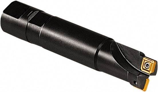 Seco - 26mm Cut Diam, 8mm Max Depth of Cut, 25mm Shank Diam, Indexable Square Shoulder End Mill - Weldon Shank, 90° Lead Angle, Through Coolant - Benchmark Tooling