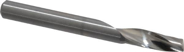 Onsrud - 1/4" Cutting Diam x 3/4" Length of Cut, 1 Flute, Upcut Spiral Router Bit - Uncoated, Right Hand Cut, Solid Carbide, 2-1/2" OAL x 1/4" Shank Diam, Single Edge, 21° Helix Angle - Benchmark Tooling