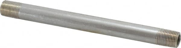 Merit Brass - 1/8" Pipe, 4-1/2" Long, Aluminum Pipe Nipple - Grade 6061, Threaded - Benchmark Tooling