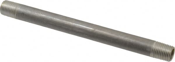 Merit Brass - 1/4" Pipe, 6" Long, Aluminum Pipe Nipple - Grade 6061, Threaded - Benchmark Tooling