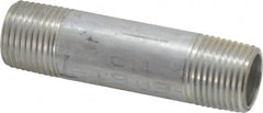 Merit Brass - 1/2" Pipe, 3" Long, Aluminum Pipe Nipple - Grade 6061, Threaded - Benchmark Tooling