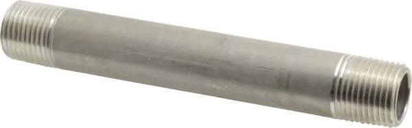 Merit Brass - 1/2" Pipe, 5-1/2" Long, Aluminum Pipe Nipple - Grade 6061, Threaded - Benchmark Tooling