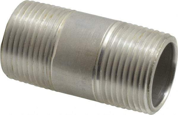 Merit Brass - 3/4" Pipe, 2" Long, Aluminum Pipe Nipple - Grade 6061, Threaded - Benchmark Tooling