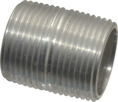 Merit Brass - 1" Pipe, 1-1/2" Long, Aluminum Pipe Nipple - Grade 6061, Threaded - Benchmark Tooling