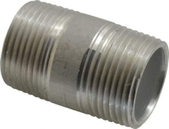 Merit Brass - 1" Pipe, 2" Long, Aluminum Pipe Nipple - Grade 6061, Threaded - Benchmark Tooling