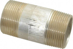 Merit Brass - 1-1/4" Pipe, 3" Long, Aluminum Pipe Nipple - Grade 6061, Threaded - Benchmark Tooling