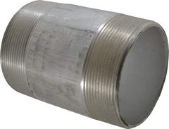 Merit Brass - 4" Pipe, 6" Long, Aluminum Pipe Nipple - Grade 6061, Threaded - Benchmark Tooling