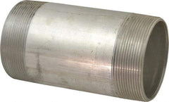 Merit Brass - 4" Pipe, 8" Long, Aluminum Pipe Nipple - Grade 6061, Threaded - Benchmark Tooling