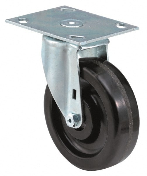 E.R. Wagner - 3" Diam x 1" Wide x 3-3/4" OAH Top Plate Mount Swivel Caster - Exact Industrial Supply