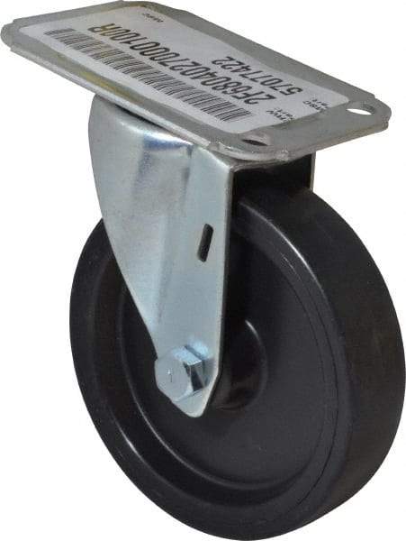 E.R. Wagner - 4" Diam x 1" Wide x 4-13/16" OAH Top Plate Mount Swivel Caster - Polyolefin, 140 Lb Capacity, Plain Bearing, 2-3/4 x 3-3/4" Plate - Benchmark Tooling