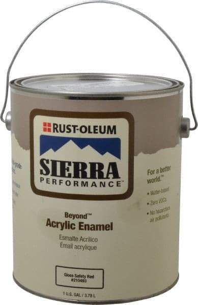 Rust-Oleum - 1 Gal Safety Red Semi Gloss Finish Acrylic Enamel Paint - Interior/Exterior, <0 gL VOC Compliance - Benchmark Tooling