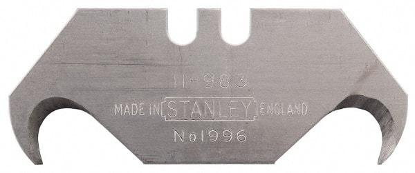 Stanley - 5 Piece High Carbon Steel Hook Blade - 1-7/8" OAL, 0.024" Blade Thickness - Benchmark Tooling