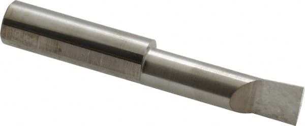 Accupro - 0.36" Min Bore Diam, 1-1/4" Max Bore Depth, 3/8 Shank Diam, Corner Radius Boring Bar - 0.005 to 0.008" Corner Radius, Right Hand Cut, Solid Carbide, Bright Finish - Exact Industrial Supply