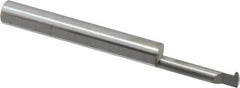 Accupro - 3/4" Cutting Depth, 16 Max TPI, 0.18" Diam, Acme Internal Thread, Solid Carbide, Single Point Threading Tool - Bright Finish, 2-1/2" OAL, 1/4" Shank Diam, 0.045" Projection from Edge, 29° Profile Angle - Exact Industrial Supply