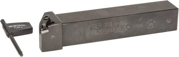 Seco - Right Hand Cut, 1" Shank Width x 1" Shank Height Indexable Threading Toolholder - 6" OAL, 10ER Insert Compatibility, CE Toolholder - Benchmark Tooling