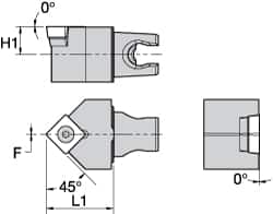 Kennametal - Neutral Cut, Size KM25, SC.. 120408 Insert Compatiblity, External Modular Turning & Profiling Cutting Unit Head - 30mm Head Length, Through Coolant, Series Screw-On - Benchmark Tooling
