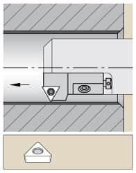 Kennametal - Series Screw-On, Right Hand Cut, 50mm Min Bore Diam, Boring Cartridge - 0.787" Back of Bar to Cutting Edge, TP.. Insert, 1.85" OAL, 30° Lead Angle - Benchmark Tooling