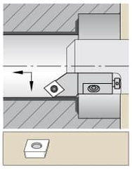 Kennametal - Series Screw-On, Right Hand Cut, 20mm Min Bore Diam, Boring Cartridge - 0.315" Back of Bar to Cutting Edge, CP... Insert, 0.83" OAL, 45° Lead Angle - Benchmark Tooling