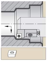 Kennametal - Series Screw-On, Left Hand Cut, 40mm Min Bore Diam, Boring Cartridge - 0.551" Back of Bar to Cutting Edge, CP... Insert, 1.969" OAL, 5° Lead Angle - Benchmark Tooling