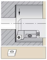 Kennametal - Series Screw-On, Right Hand Cut, 25mm Min Bore Diam, Boring Cartridge - 0.394" Back of Bar to Cutting Edge, CP... Insert, 1.26" OAL, 0° Lead Angle - Benchmark Tooling