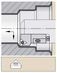 Kennametal - Series Screw-On, Right Hand Cut, 25mm Min Bore Diam, Boring Cartridge - 0.394" Back of Bar to Cutting Edge, TP.. Insert, 1.26" OAL, 0° Lead Angle - Benchmark Tooling