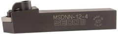 Seco - MSDN, Neutral Cut, 0° Lead Angle, 1-1/2" Shank Height x 1-1/2" Shank Width, Negative Rake Indexable Turning Toolholder - 7" OAL, SN..86. Insert Compatibility, Series Multiple Lock - Benchmark Tooling