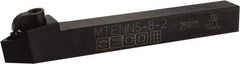 Seco - MTEN, Neutral Cut, 0° Lead Angle, 1/2" Shank Height x 1/2" Shank Width, Negative Rake Indexable Turning Toolholder - 4-1/2" OAL, TN..22. Insert Compatibility, Series Multiple Lock - Benchmark Tooling