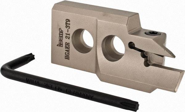 Iscar - 3" Groove Width, 9mm Max Depth of Cut, Right Hand Cut, HGAE Indexable Grooving Blade - GRIP, GRIP (Full Radius) Insert Style, Series Heliface - Benchmark Tooling