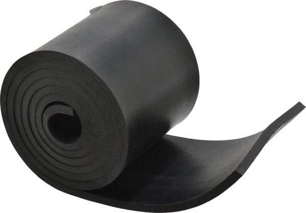 Made in USA - 1/4" Thick x 4" Wide x 60" Long, Neoprene Rubber Strip - Stock Length, 60 Shore A Durometer, 1,000 to 1,200 psi Tensile Strength, -40 to 212°F, Black - Benchmark Tooling