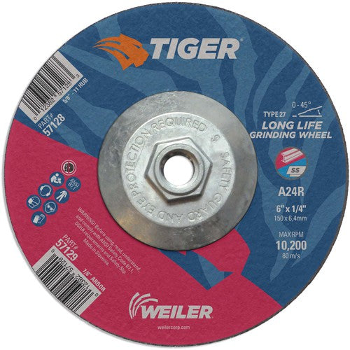 6X1/4 A24R A/O T27 GRINDING WHEEL - Benchmark Tooling