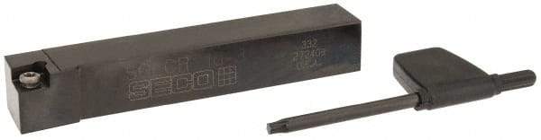 Seco - SCLC, Right Hand Cut, -5° Lead Angle, 5/8" Shank Height x 5/8" Shank Width, Neutral Rake Indexable Turning Toolholder - 4" OAL, CC..32.5. Insert Compatibility, Series Screw Lock - Benchmark Tooling
